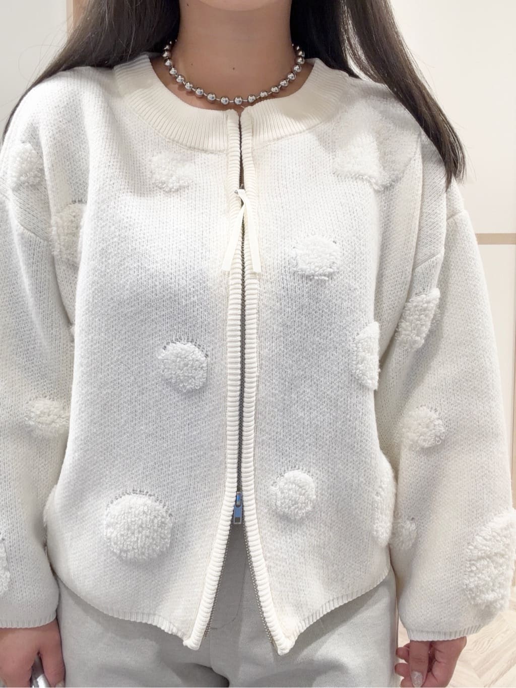 まちゃんなちゃんさんの「SHOO･LA･RUE｜【選べる4柄】ダブルZIPで着こなし色々 柄カーディガン」を使ったコーディネート