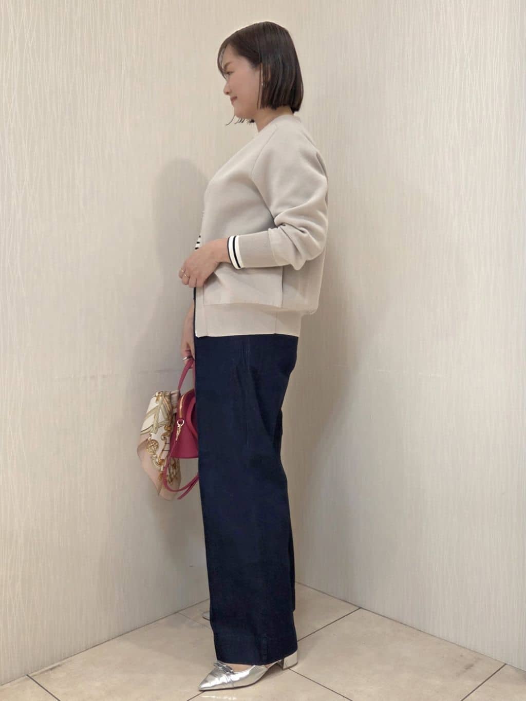 naokoさんの「UNTITLED｜◆【軽羽織り/セットアップ可】ジップアップニットカーディガン」を使ったコーディネート