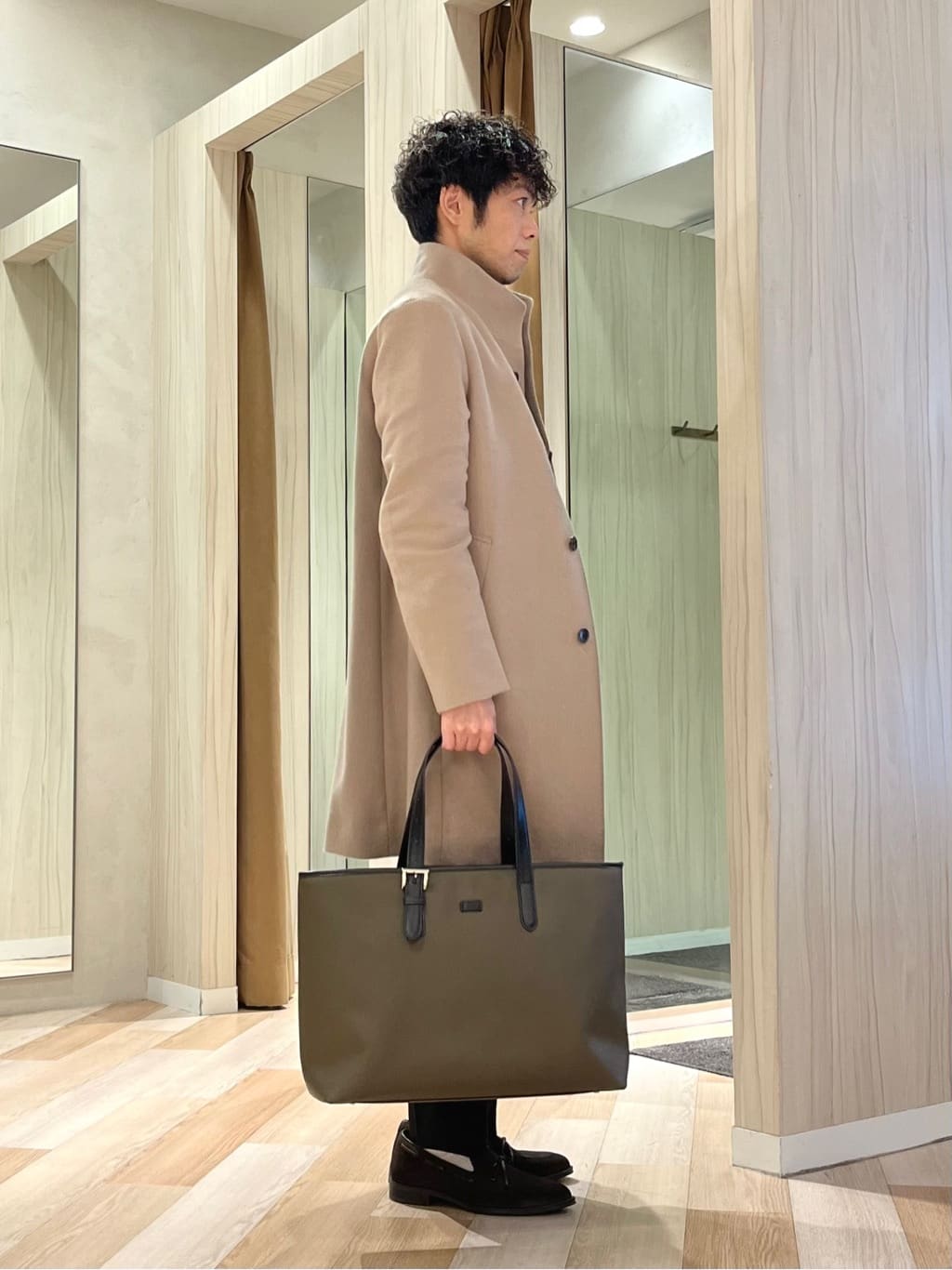 URAさんの「TAKEO KIKUCHI｜畦編みチェック プルオーバーニット」を使ったコーディネート