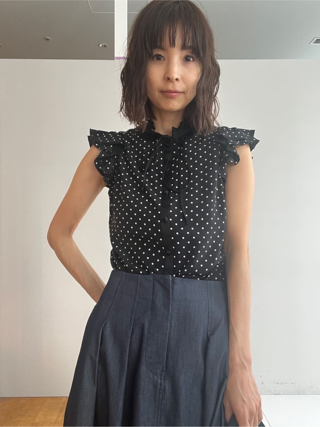 misaさんの「DRESSTERIOR｜【otonaMUSE5月号掲載/着映え/ウォッシャブル】ドットプリントウィングスリーブブラウス」を使ったコーディネート