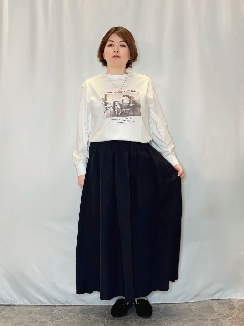 たみさんの「SHOO･LA･RUE｜【洗濯機可/UV】さらっとしたタッチが心地よい ミドルカーディガン」を使ったコーディネート