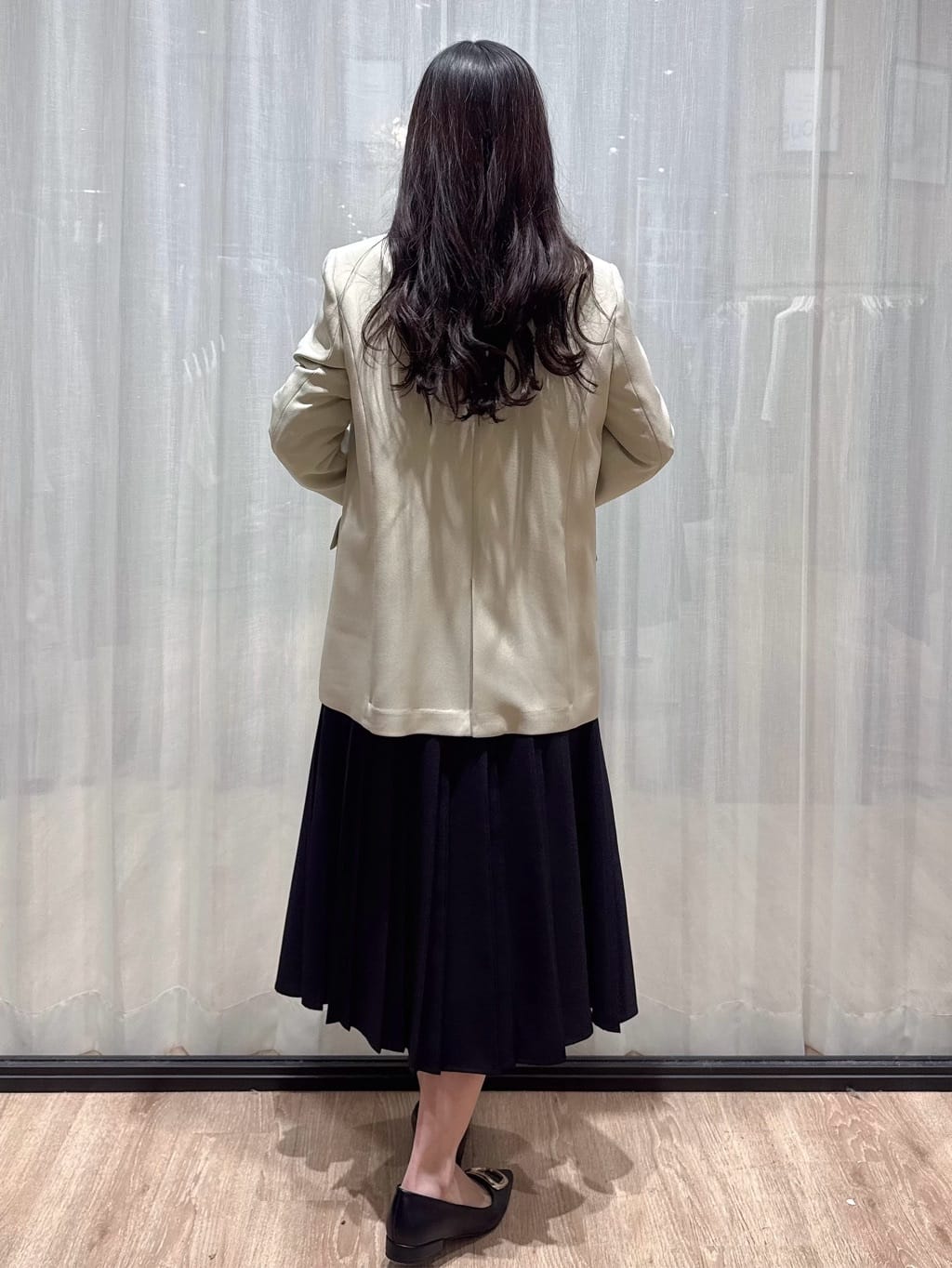 ぞうげさんの「OPAQUE.CLIP｜金ボタンダブルブレストテーラードジャケット／セットアップ対応【洗える】」を使ったコーディネート
