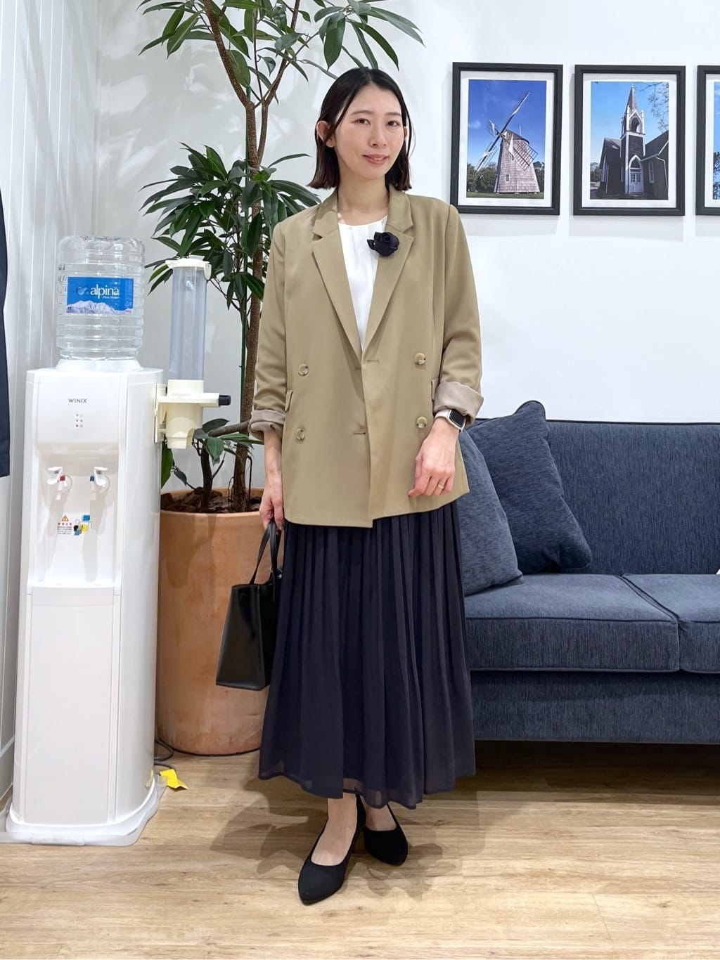 canaさんの「Dessin｜【洗える】ジョーゼットブラウス」を使ったコーディネート