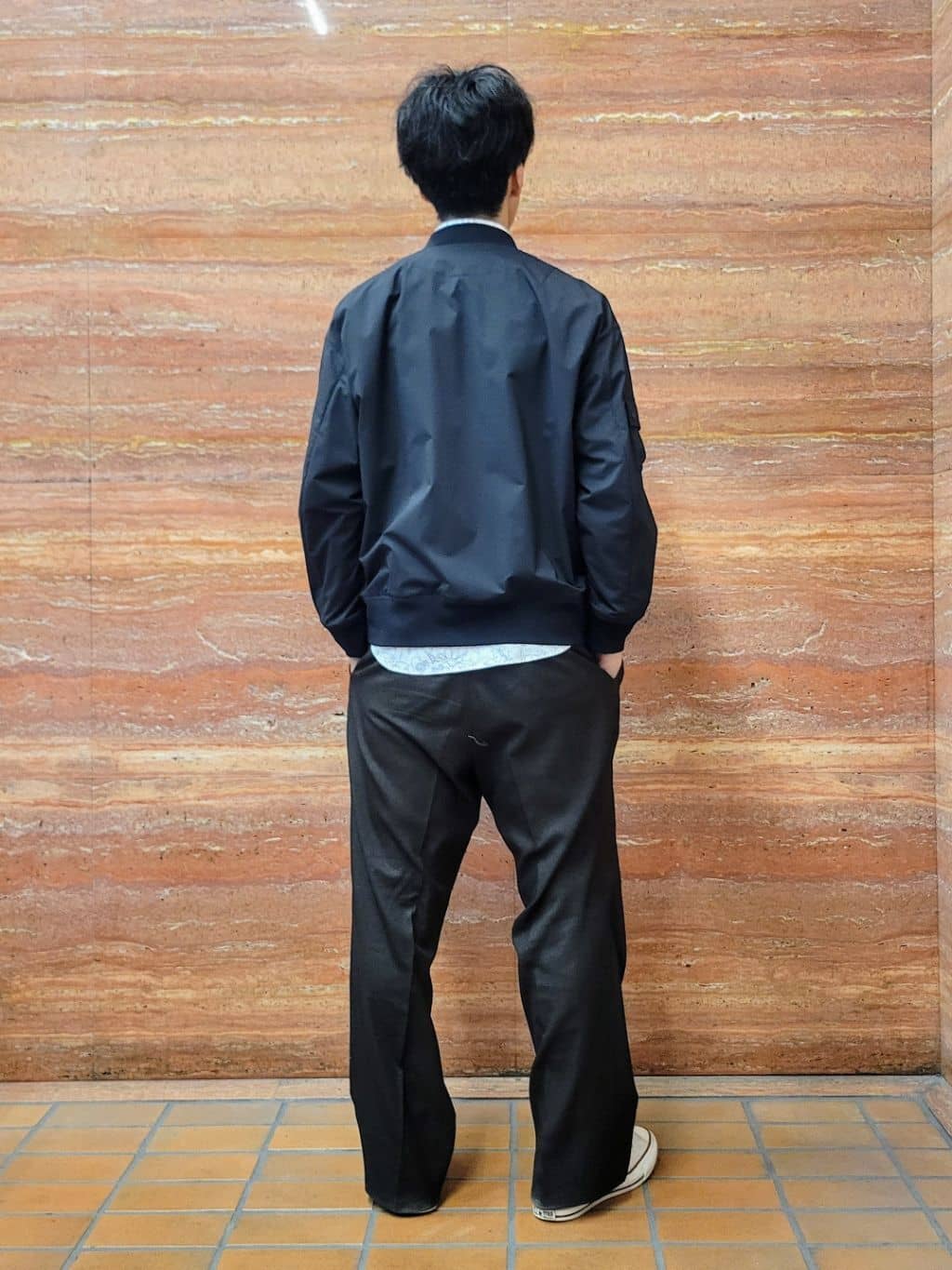 piroyaさんの「TAKEO KIKUCHI｜【BOWLER HAT LABEL】撥水 MA－1ブルゾン」を使ったコーディネート