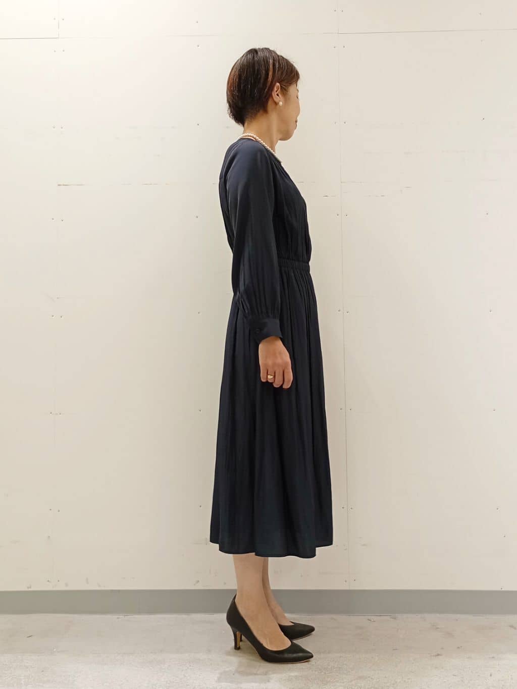 Kさんの「INDIVI｜【洗える】ギャザーフレアワンピース」を使ったコーディネート
