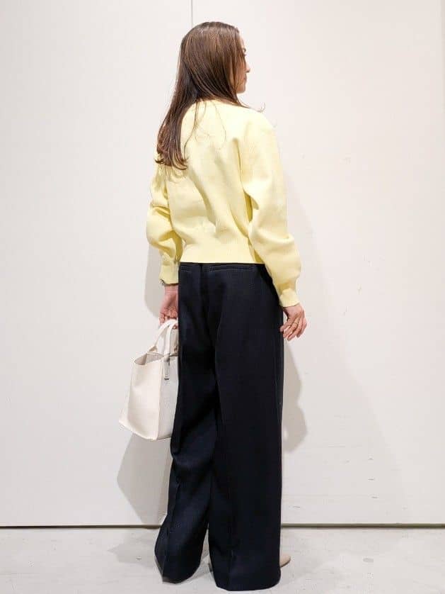machiさんの「OPAQUE.CLIP｜金ボタンデザインワイドパンツ／セットアップ対応【洗濯機OK】《S～LL》」を使ったコーディネート