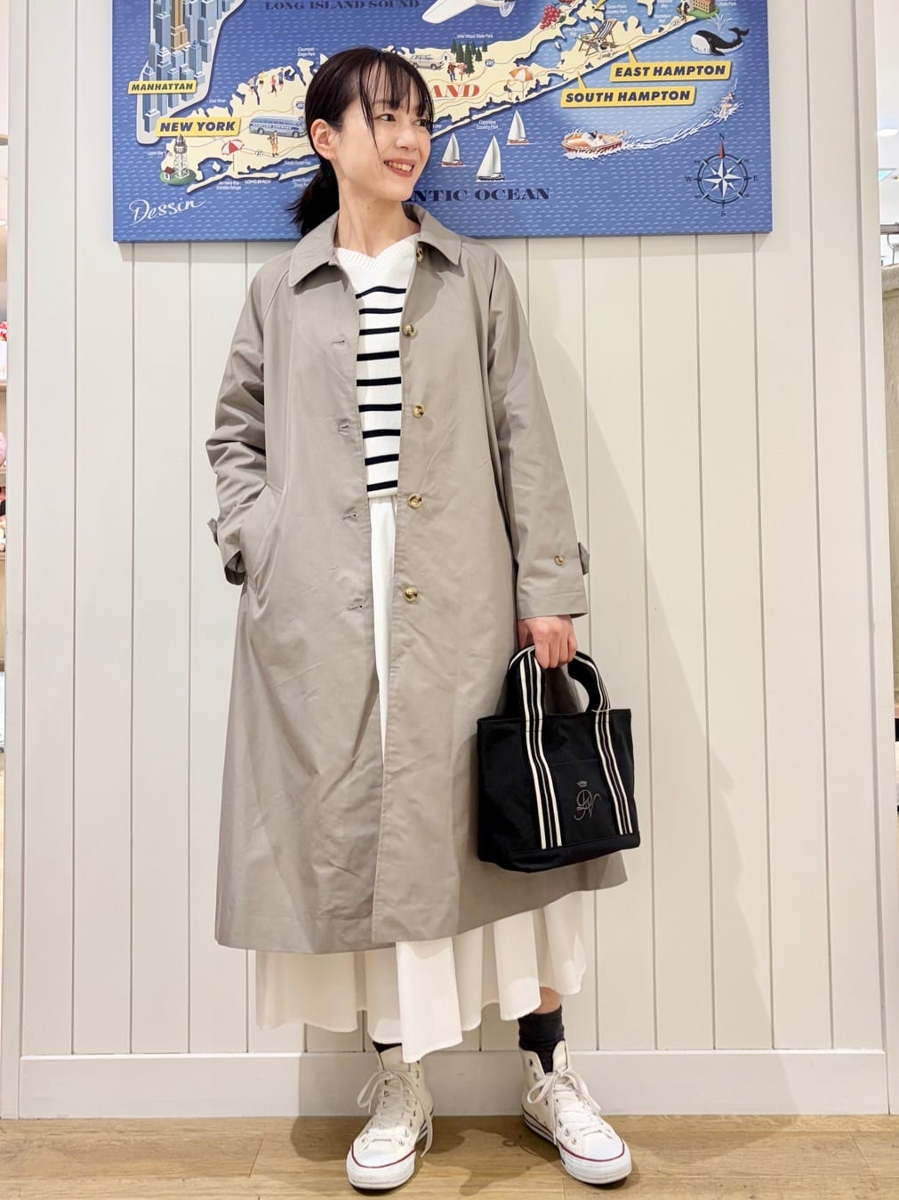 uwatokoさんの「Dessin｜シャンブレースプリングコート」を使ったコーディネート
