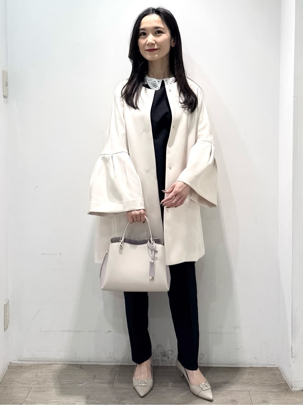 yuicciさんの「OPAQUE.CLIP｜ストレッチイージーテーパードパンツ【洗濯機OK／イージーアイロン】」を使ったコーディネート