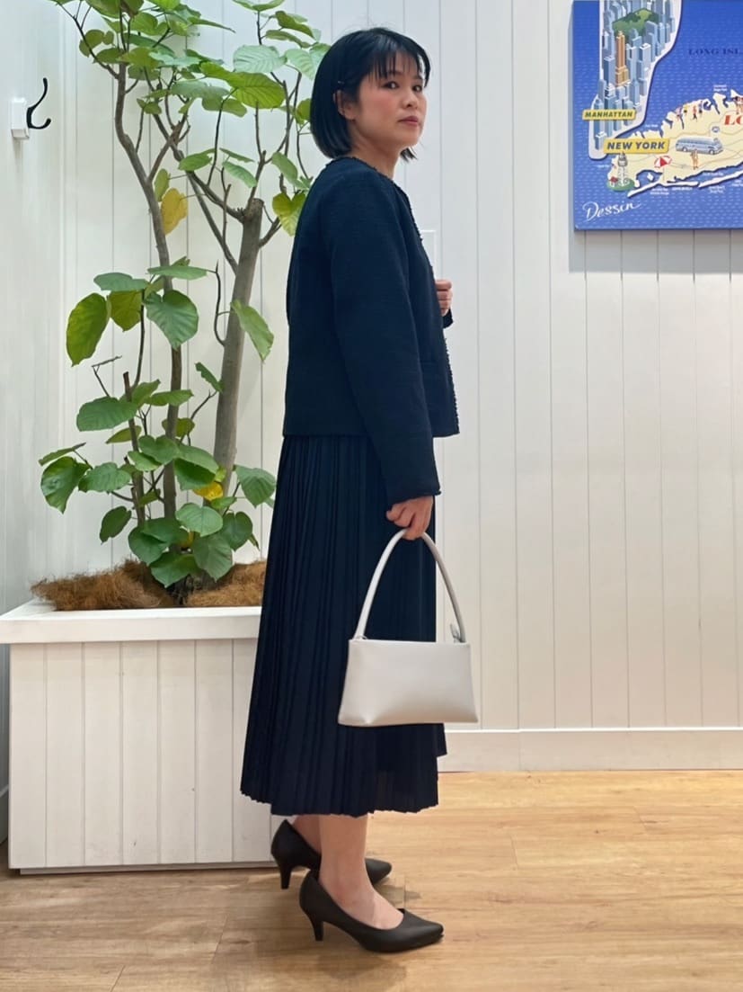 mikaさんの「Dessin｜ツイードクルーネックジャケット」を使ったコーディネート