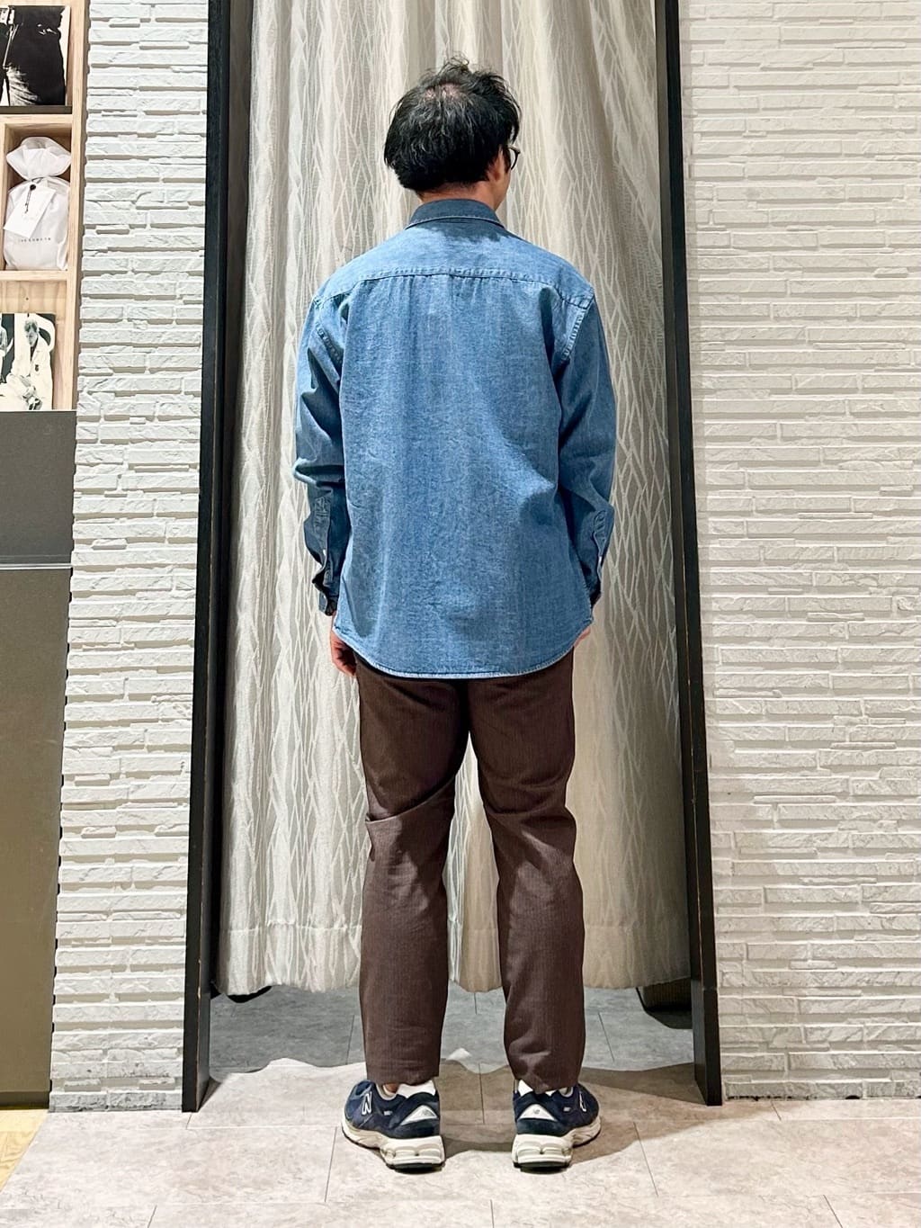 KENJI Iさんの「THE SHOP TK｜【POLO BCS 別注】 アソート長袖シャツ ストライプ／グレー／デニム」を使ったコーディネート