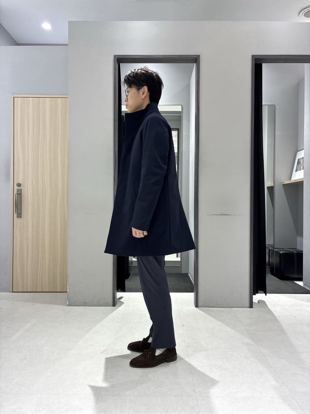 わいずみさんの「TAKEO KIKUCHI｜【ダウンライナー付き】ドビースタンドカラーコート」を使ったコーディネート
