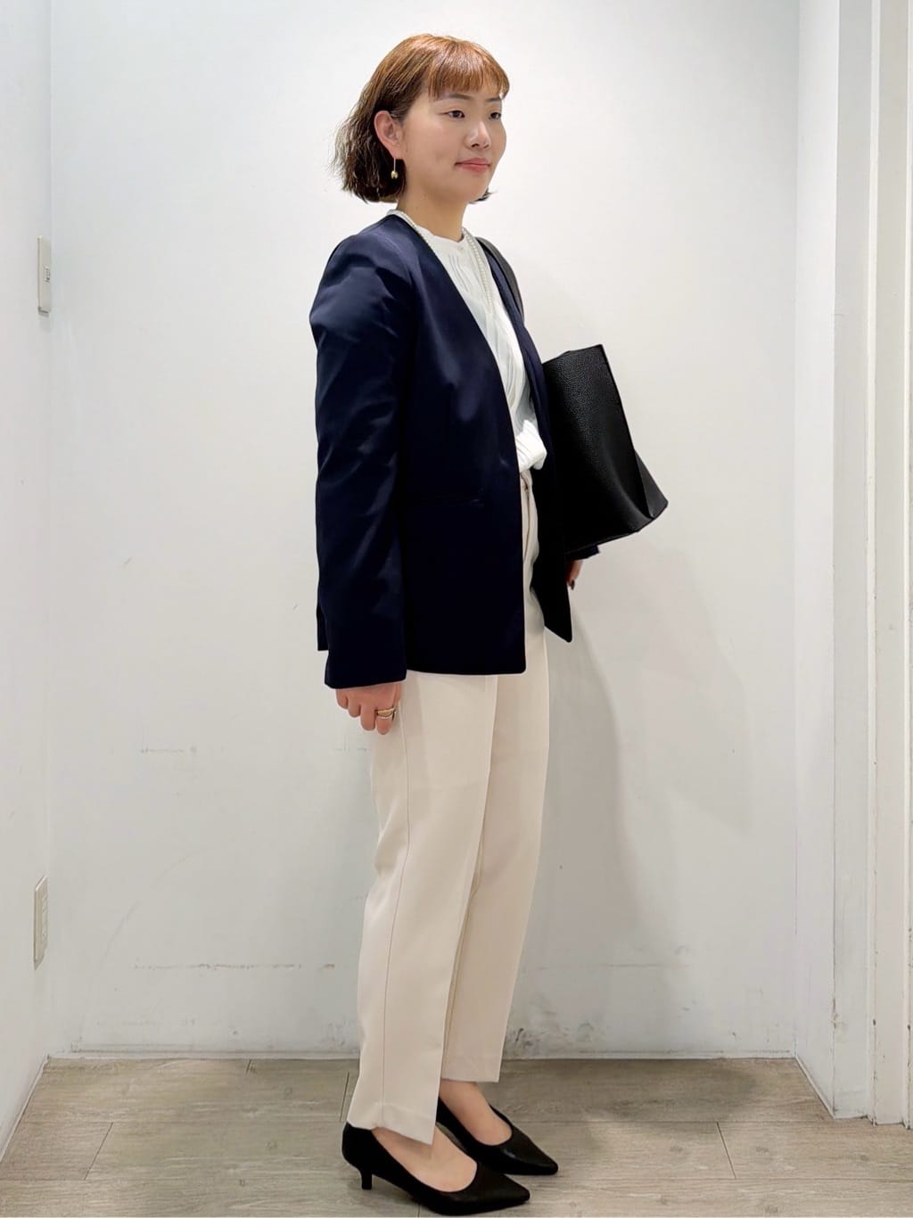 sumicaさんの「OPAQUE.CLIP｜《通勤／セットアップ対応》 Vネックジャケット／ダブルクロス【洗濯機OK】」を使ったコーディネート