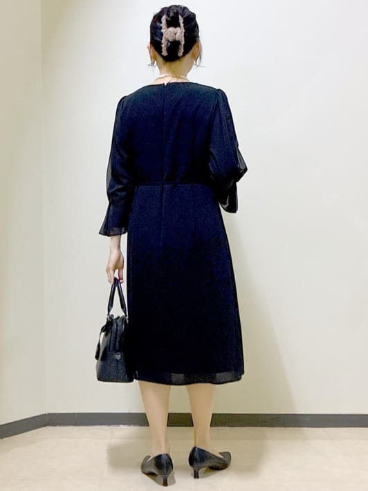  beni_gingerさんの「Reflect｜【SS-4Lサイズ／付属リボン】スリーブデザインジョーゼットワンピース」を使ったコーディネート