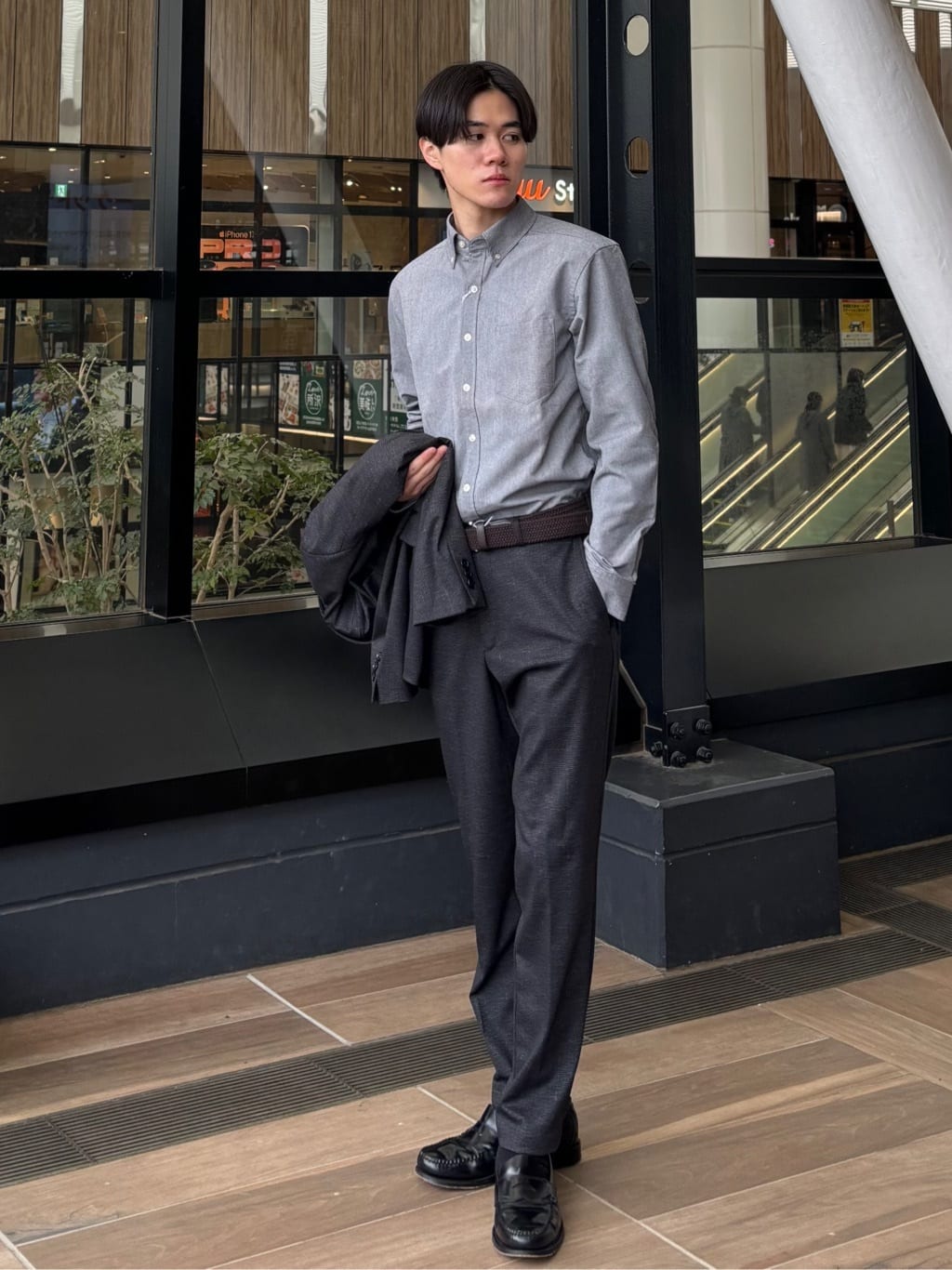 うらしーさんの「THE SHOP TK｜【動きやすい、快適ビジネスジャケット】TRジャージ ジャケット　セットアップ可/洗濯機OK/ストレッ」を使ったコーディネート