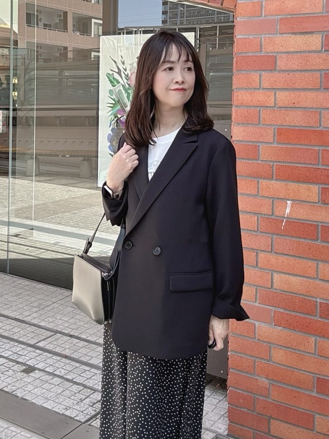 makiさんの「UNTITLED｜◆【洗える/ストレッチ性】ダブルブレストジャケット」を使ったコーディネート