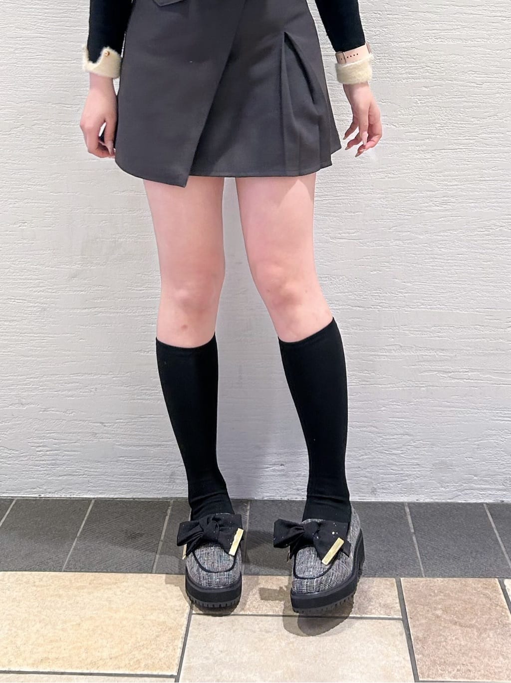 ゆうりさんの「ESPERANZA｜晴雨兼用リボン厚底ローファー」を使ったコーディネート