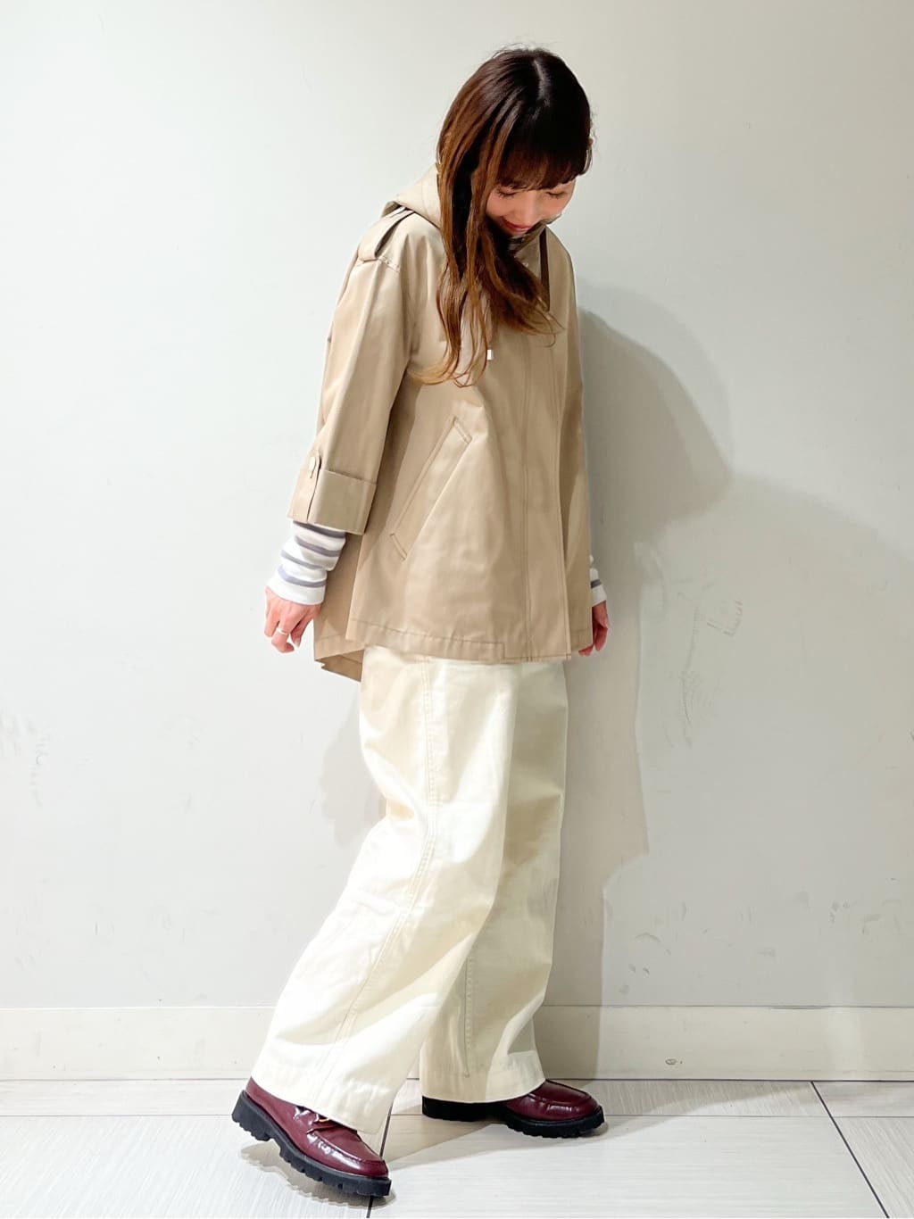 じゅんさんの「DRESSTERIOR｜【ウォッシャブル/撥水素材】Ａライン ショートモッズコート」を使ったコーディネート