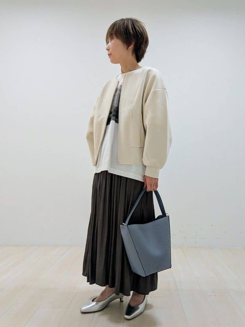 nishiさんの「Reflect｜ダブルジップライトブルゾン」を使ったコーディネート