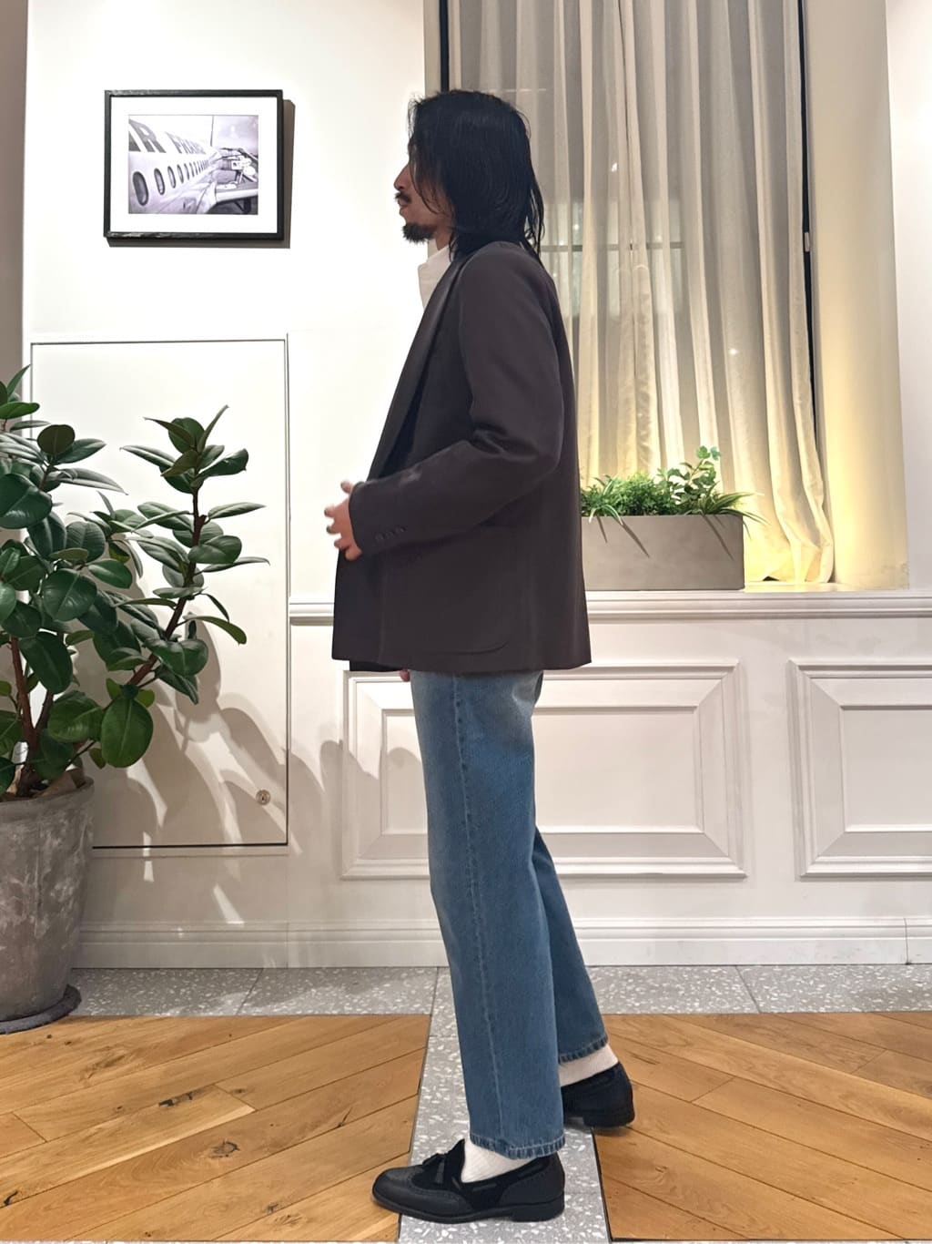 kawarataniさんの「DRESSTERIOR｜◆【セットアップ可】クリアーカルゼ コンフォータブル ダブルジャケット」を使ったコーディネート