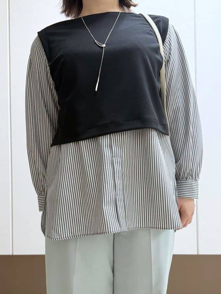 Rikoさんの「INDIVI｜【洗える／UVケア】レイヤード風デザイントップス」を使ったコーディネート