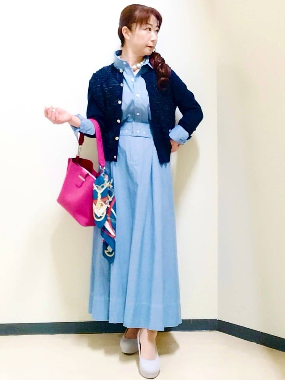 花さんの「Reflect｜【羽織にも◎】ダンガリーシャツ」を使ったコーディネート
