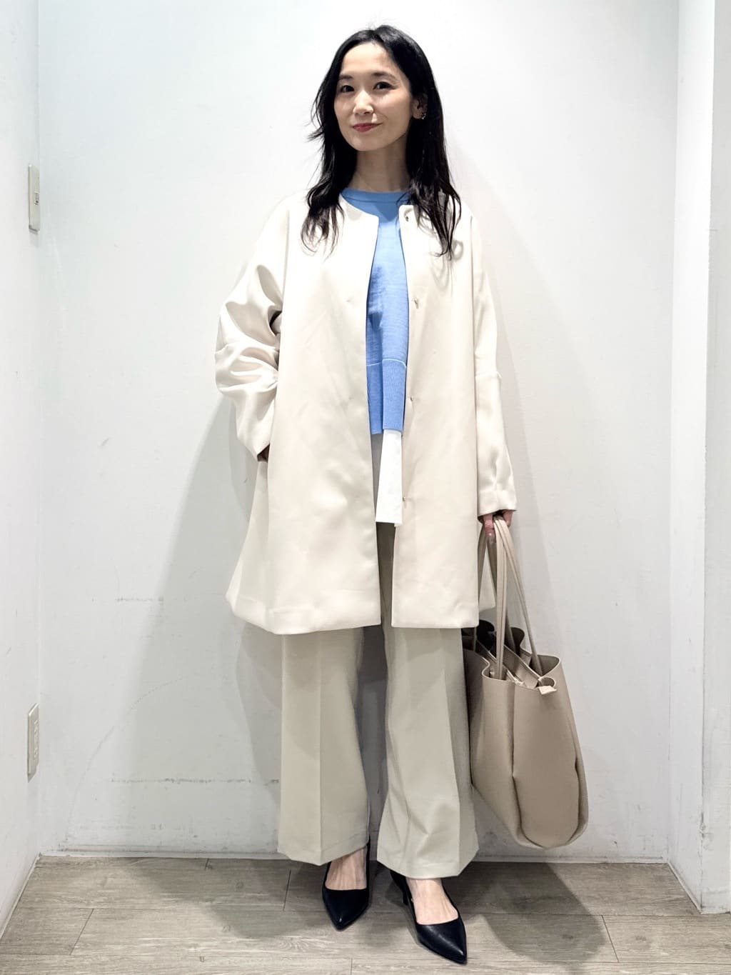 yuicciさんの「OPAQUE.CLIP｜《ツインセット》ワイドニット&times;裾フレアタンクトップ【洗濯機OK】」を使ったコーディネート