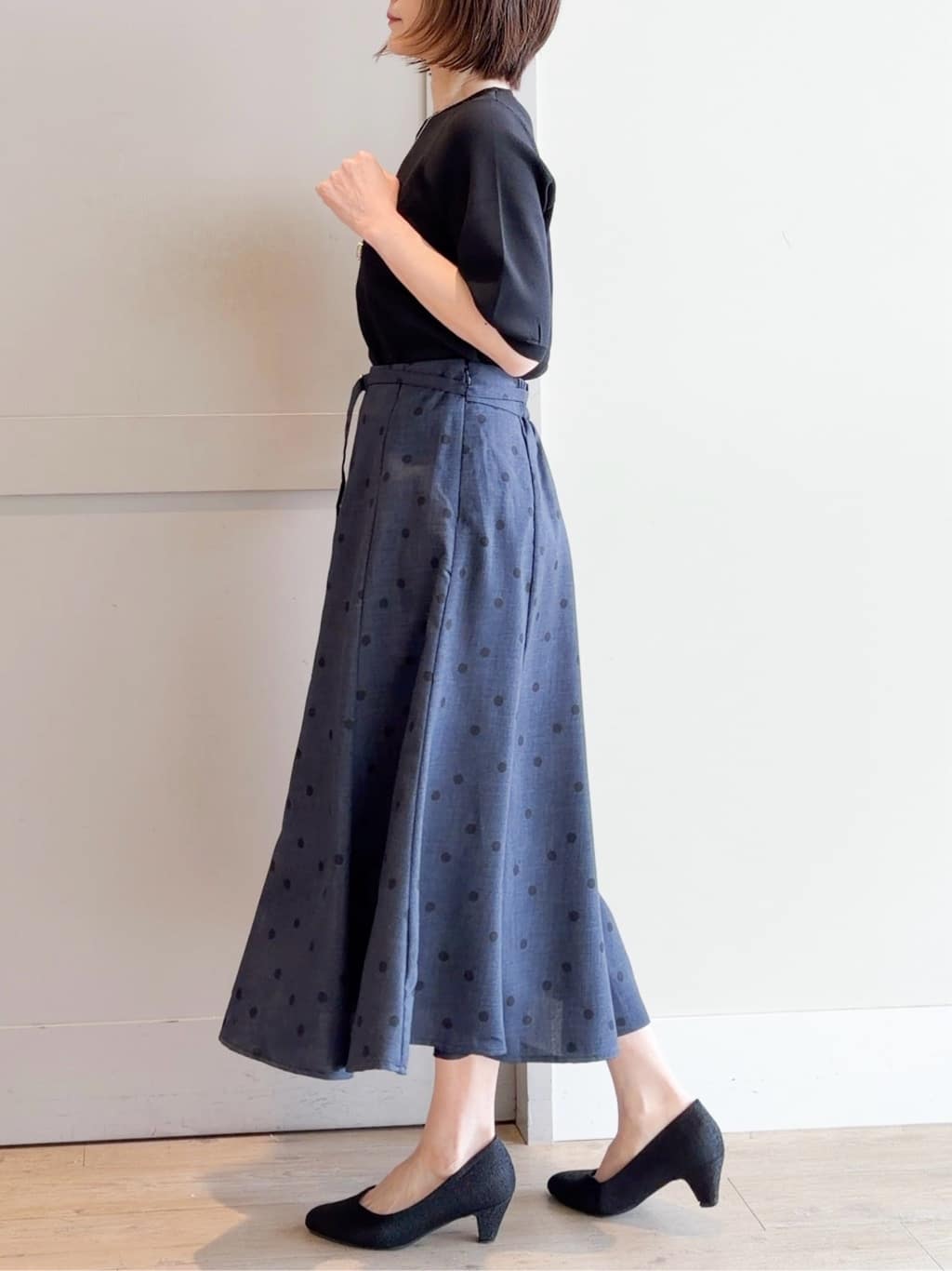 yamakoさんの「grove｜【洗える】ランダムドットマーメイドスカート」を使ったコーディネート