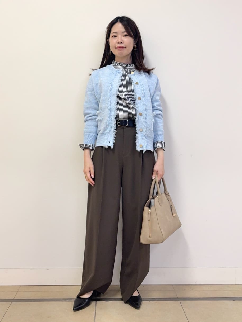 asamiさんの「UNTITLED｜【洗える/ウエスト後ろゴム】ウール混　タックワイドパンツ」を使ったコーディネート