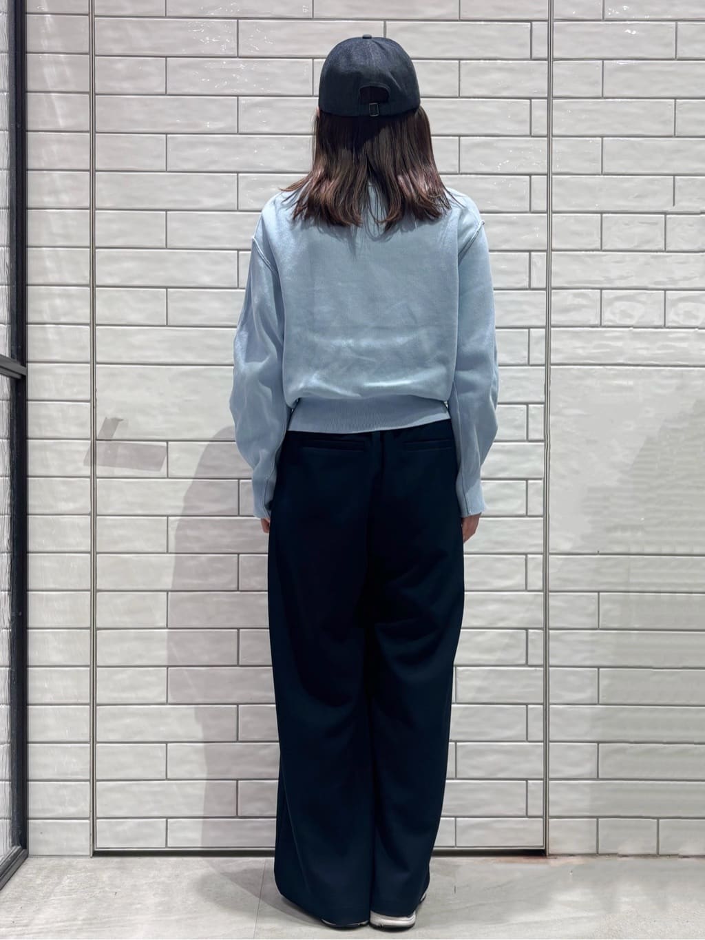 ranさんの「OPAQUE.CLIP｜スウェットライクショートニット【洗濯機OK】」を使ったコーディネート