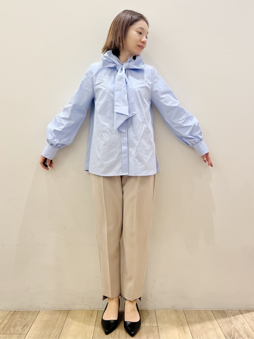 kcさんの「OPAQUE.CLIP｜ステップヘムテーパードパンツ／セットアップ対応可【洗濯機OK】」を使ったコーディネート