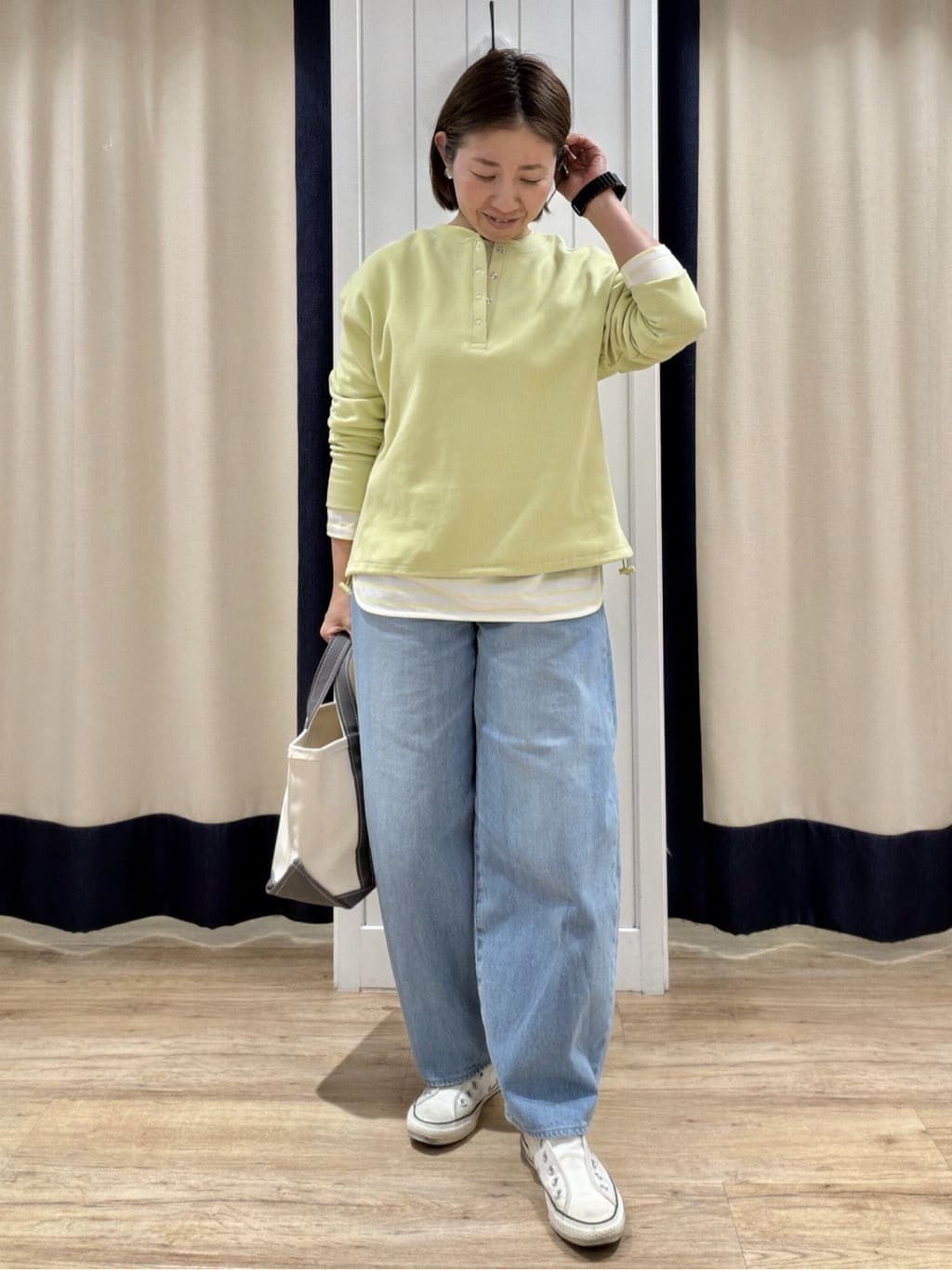 Akiさんの「Dessin｜【前後2WAY/洗える】ドロストリブカットソー」を使ったコーディネート