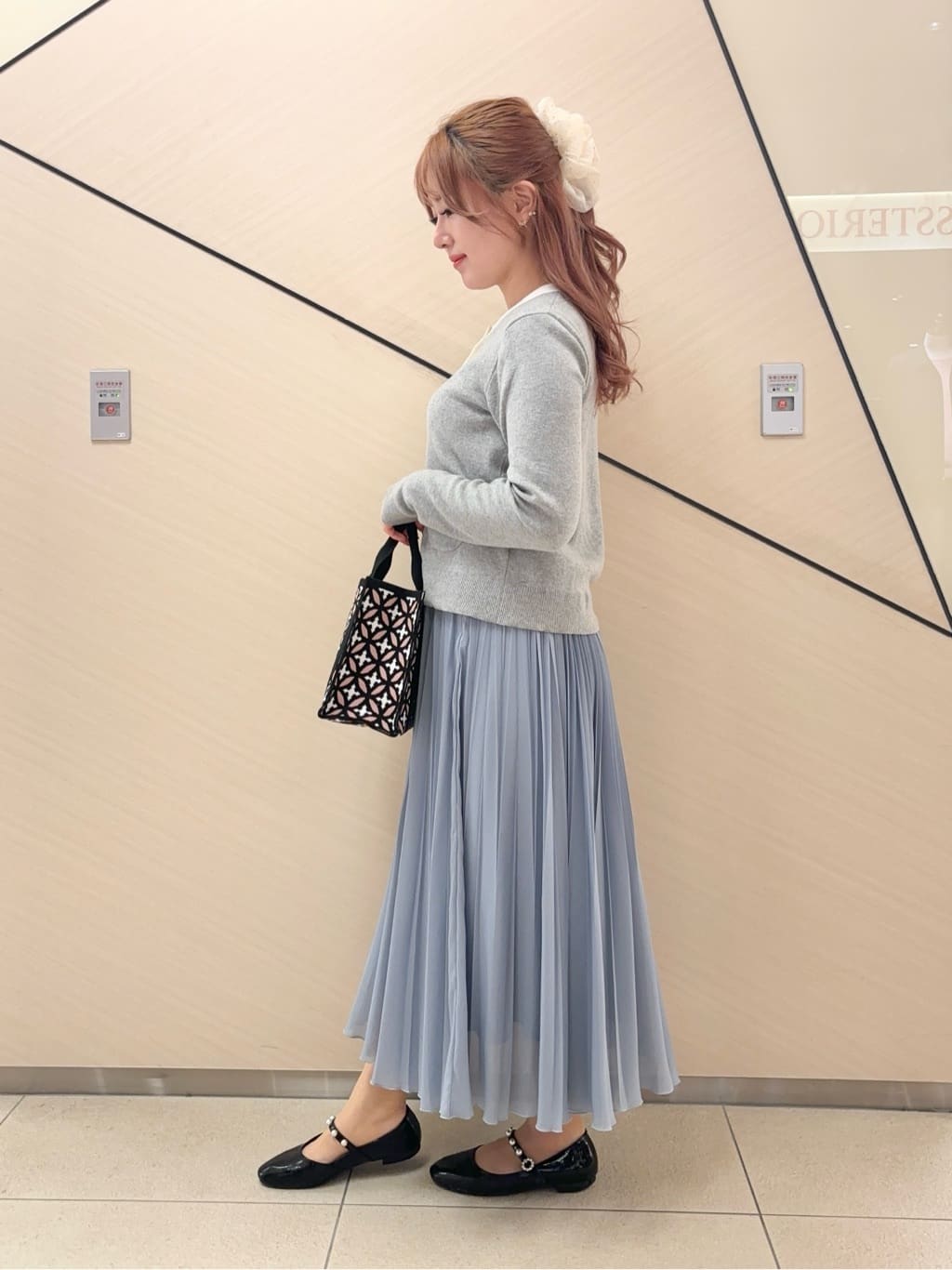 Rinaさんの「DRESSTERIOR｜ウォッシャブルブライトシアープリーツスカート」を使ったコーディネート