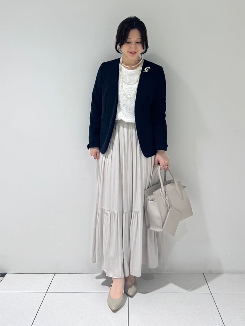 そんさんの「INDIVI｜【通勤スーツ／洗える】ストレッチカラーレスジャケット」を使ったコーディネート
