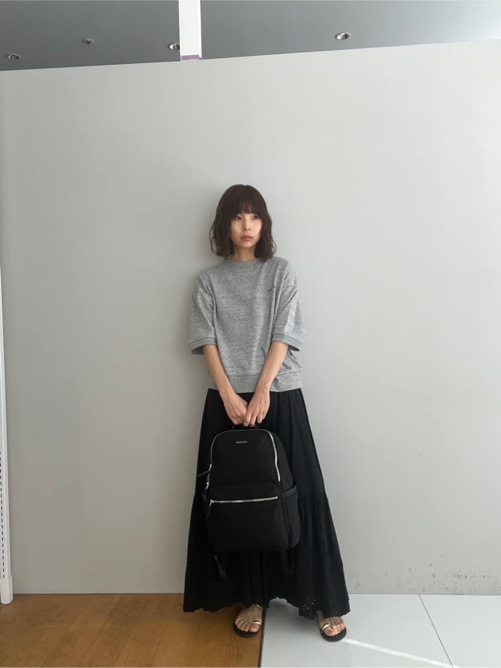 misaさんの「DRESSTERIOR｜【セットアップ可/ウォッシャブル】ストレッチ裏毛ハーフスリーブプルオーバー」を使ったコーディネート