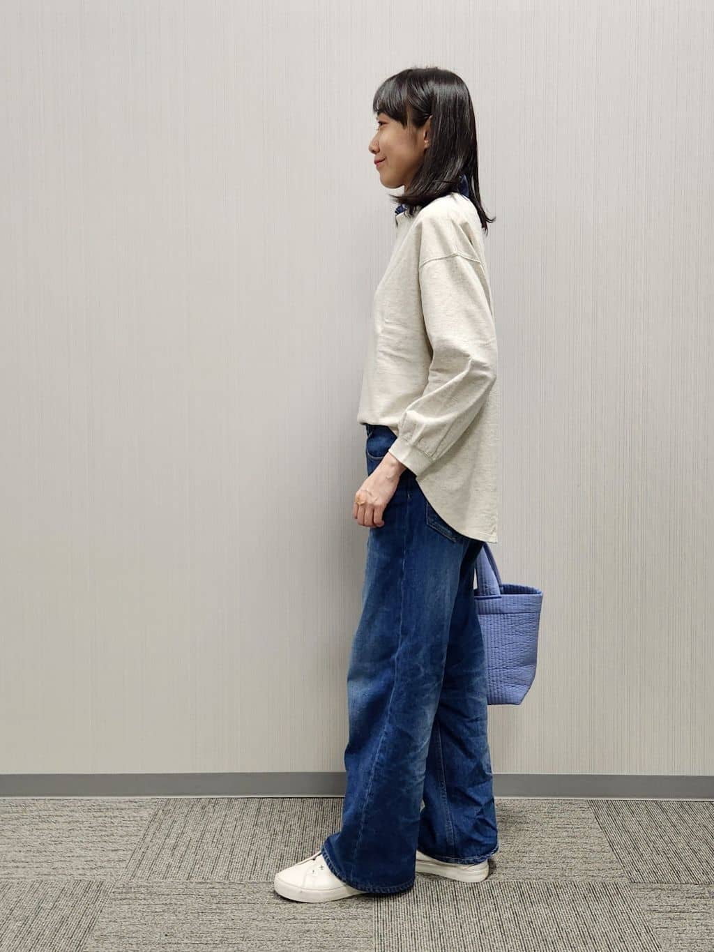 naraさんの「Dessin｜【360度可愛い・洗える】バックヘンリーカットソー」を使ったコーディネート