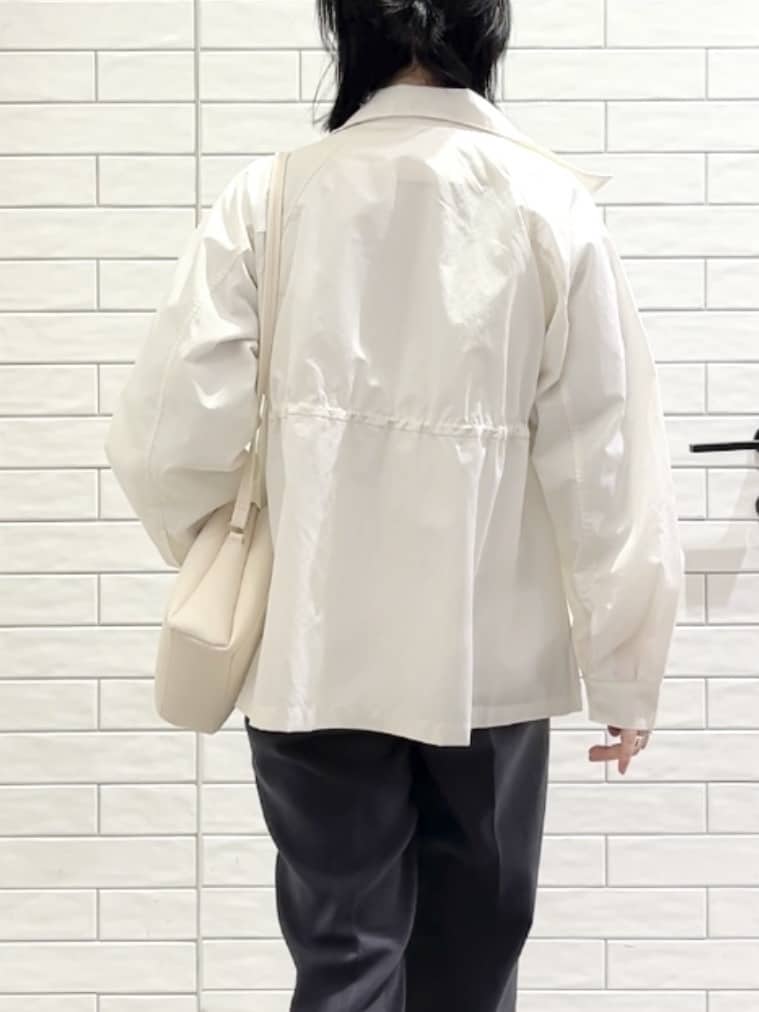 しおりさんの「OPAQUE.CLIP｜撥水スタンドZIPブルゾン【洗濯機OK／UVケア／花粉対応】」を使ったコーディネート