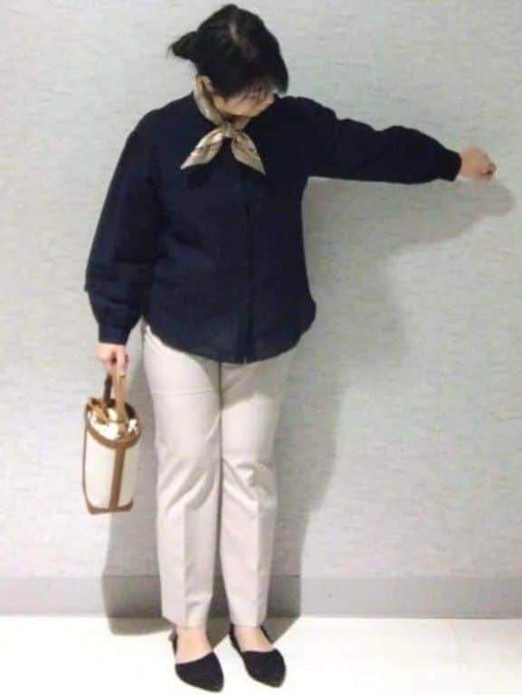 sakoさんの「Reflect｜【ゆったり着られる◎】バンドカラーシャツブラウス」を使ったコーディネート