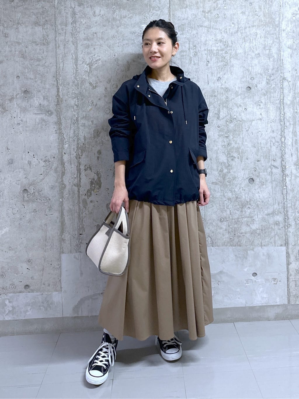kumiさんの「Dessin｜【選べる首元デザイン/洗える】クルーネックロングTシャツ」を使ったコーディネート
