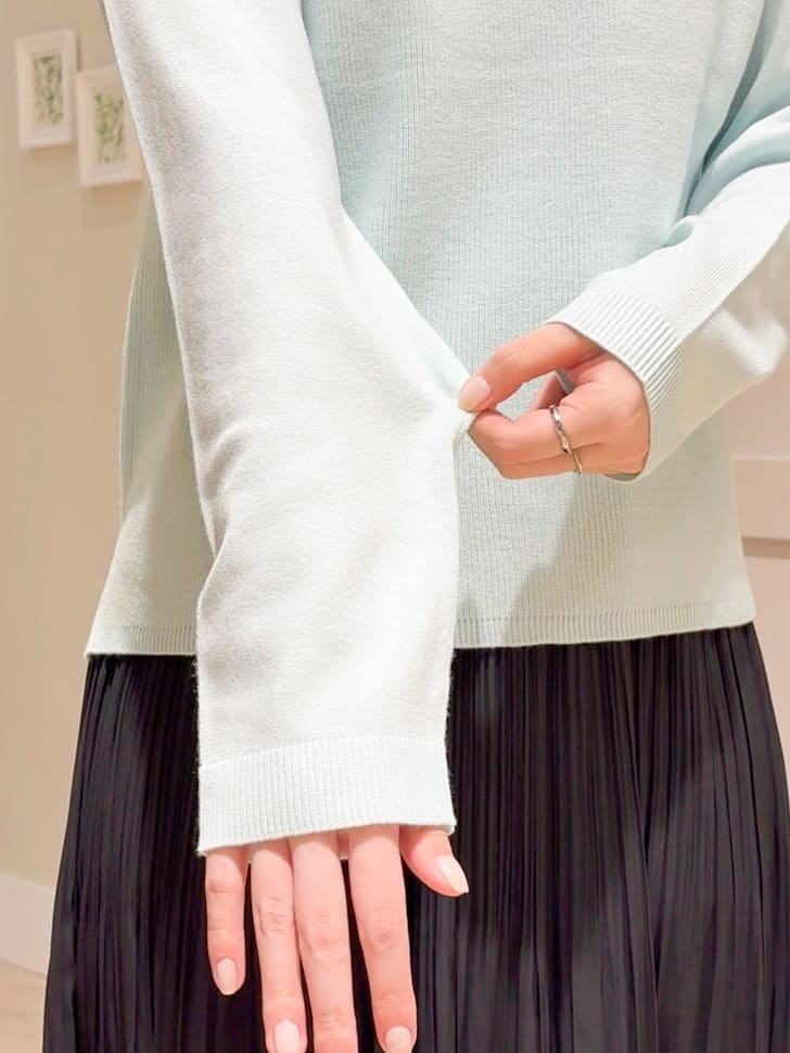 Mayuさんの「grove｜高評価！【洗濯機OK】ベーシックニット【毛玉軽減】」を使ったコーディネート