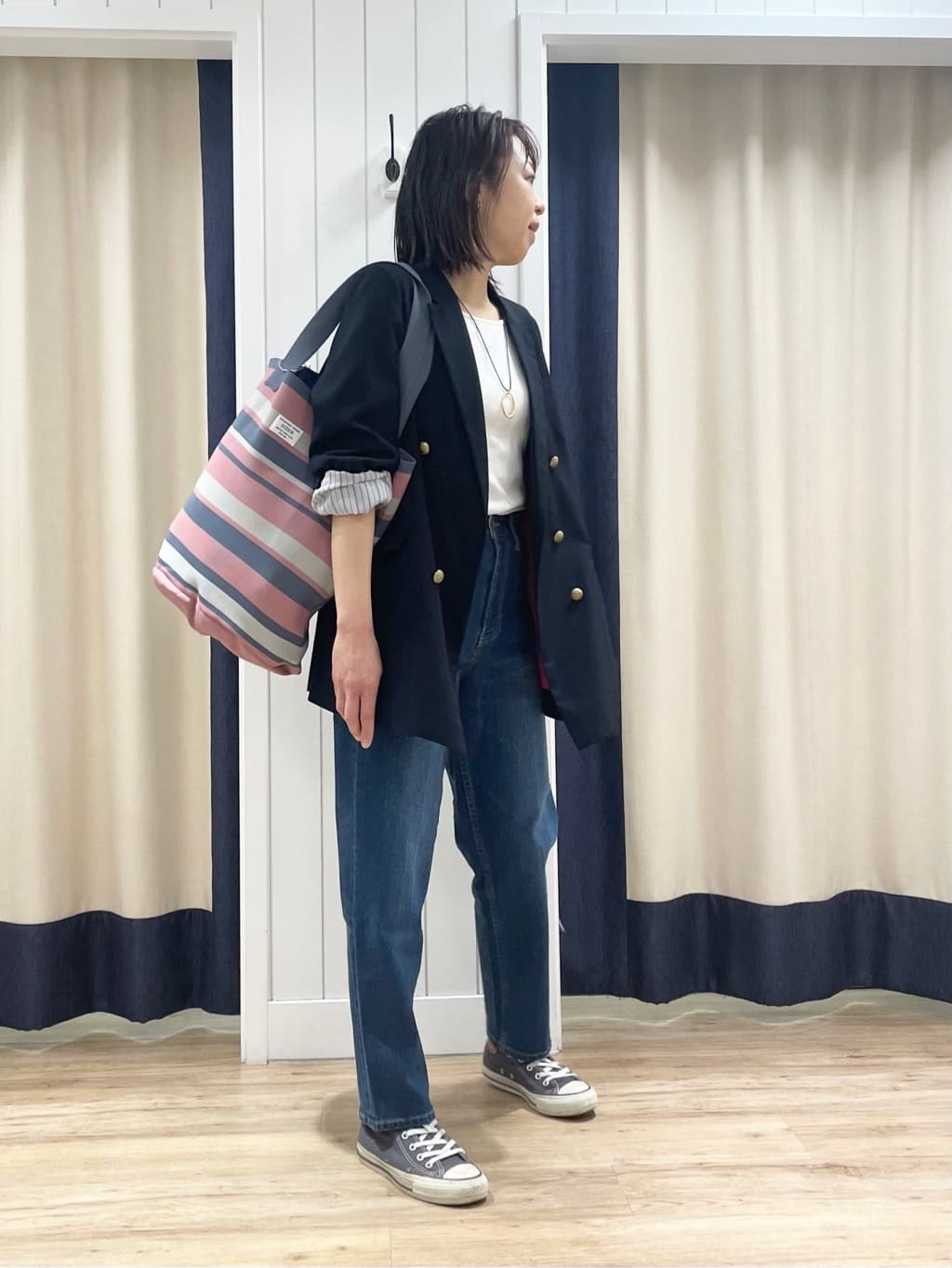 ISOさんの「Dessin｜ダブルジャケット」を使ったコーディネート