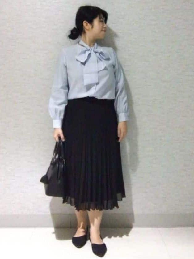 sakoさんの「Reflect｜【SS-4Lサイズ】シフォンジョーゼットプリーツスカート」を使ったコーディネート