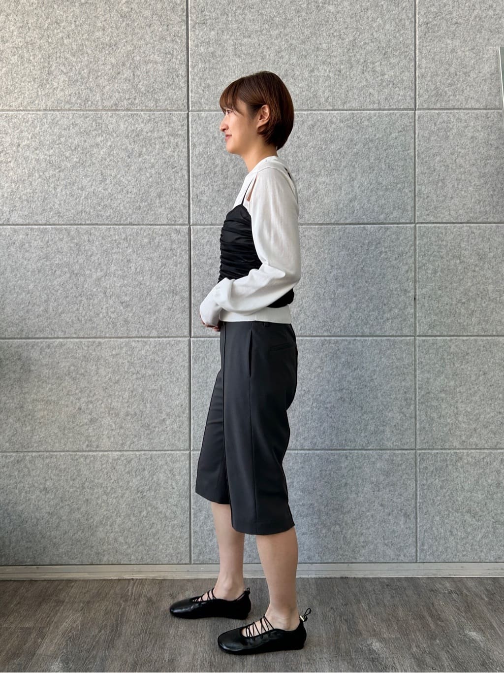 harunaさんの「CODE A｜organza shirring cami」を使ったコーディネート