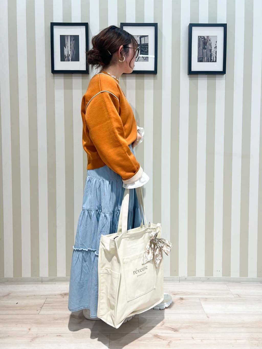 manaさんの「SHOO･LA･RUE｜ダブルフェイス配色ニット」を使ったコーディネート