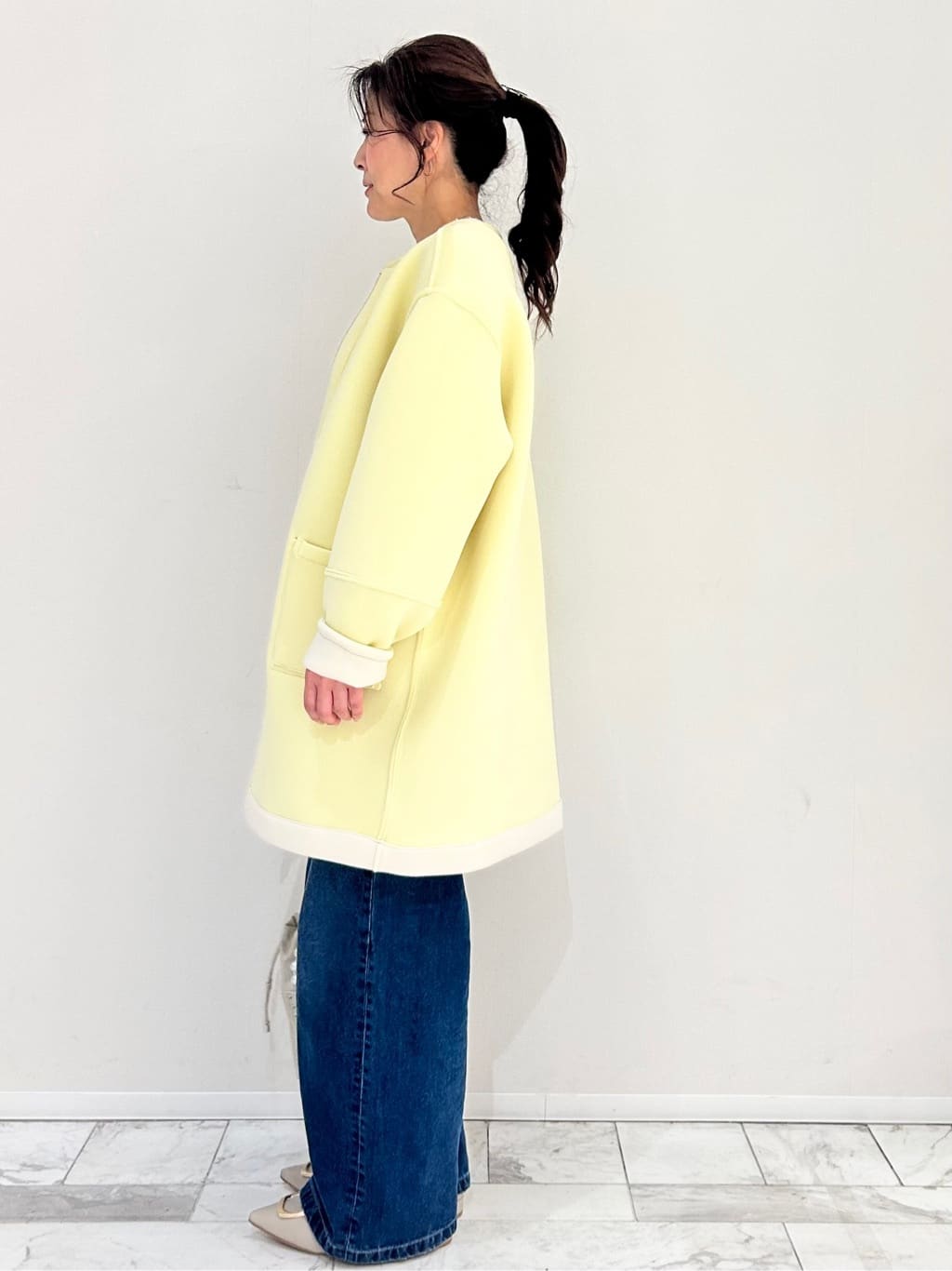 りなさんの「OPAQUE.CLIP｜ロゴ刺繍裏毛トップス【洗濯機OK】」を使ったコーディネート
