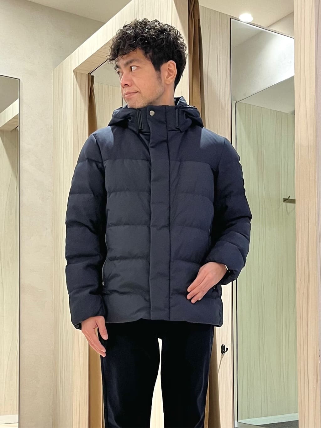 URAさんの「TAKEO KIKUCHI｜カラーコンビ ダウンブルゾン」を使ったコーディネート