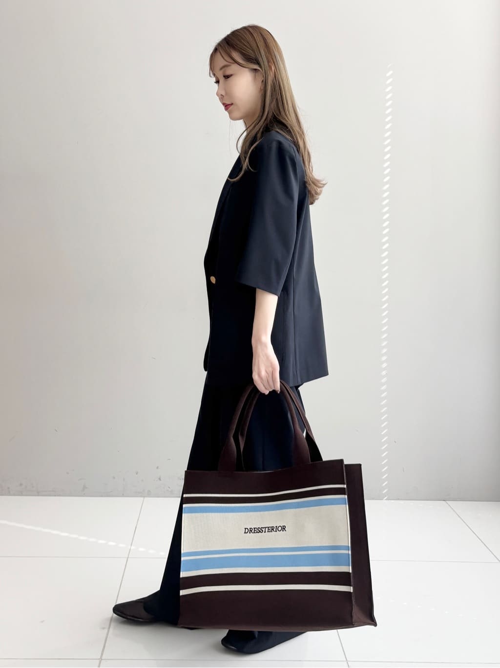 清水夏姫さんの「DRESSTERIOR｜【接触冷感／抗菌防臭／消臭】アイスクリアコットンTシャツ」を使ったコーディネート