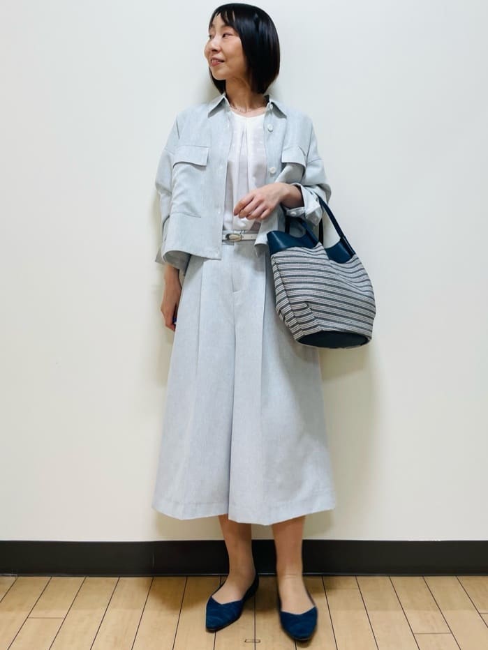 Riiさんの「Reflect｜リネンライクワイドミディパンツ」を使ったコーディネート
