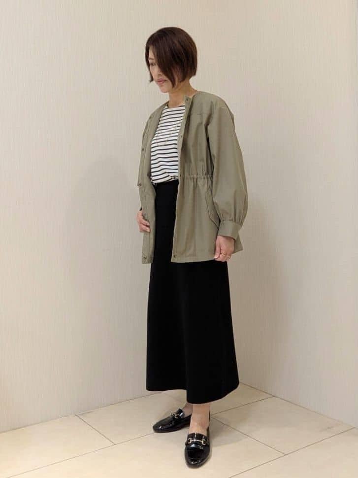 u-macoさんの「UNTITLED｜◆【はっ水】ライトコットンミリタリーコート」を使ったコーディネート