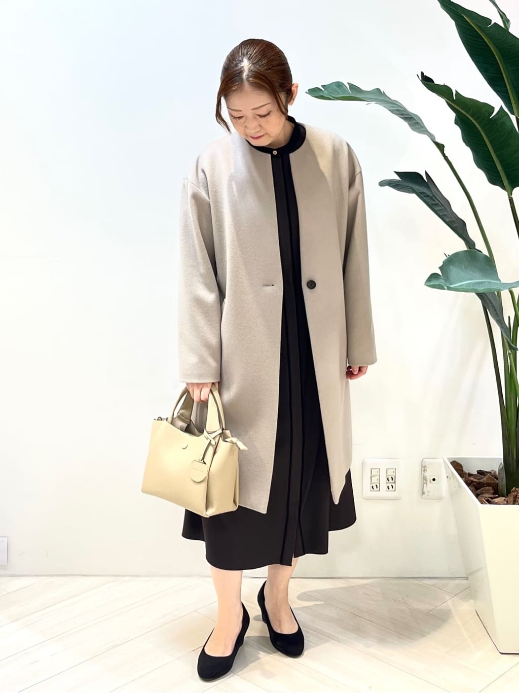 Tomoさんの「UNTITLED｜◆【洗える/前開き/フォーマル】バイカラー ワンピース」を使ったコーディネート