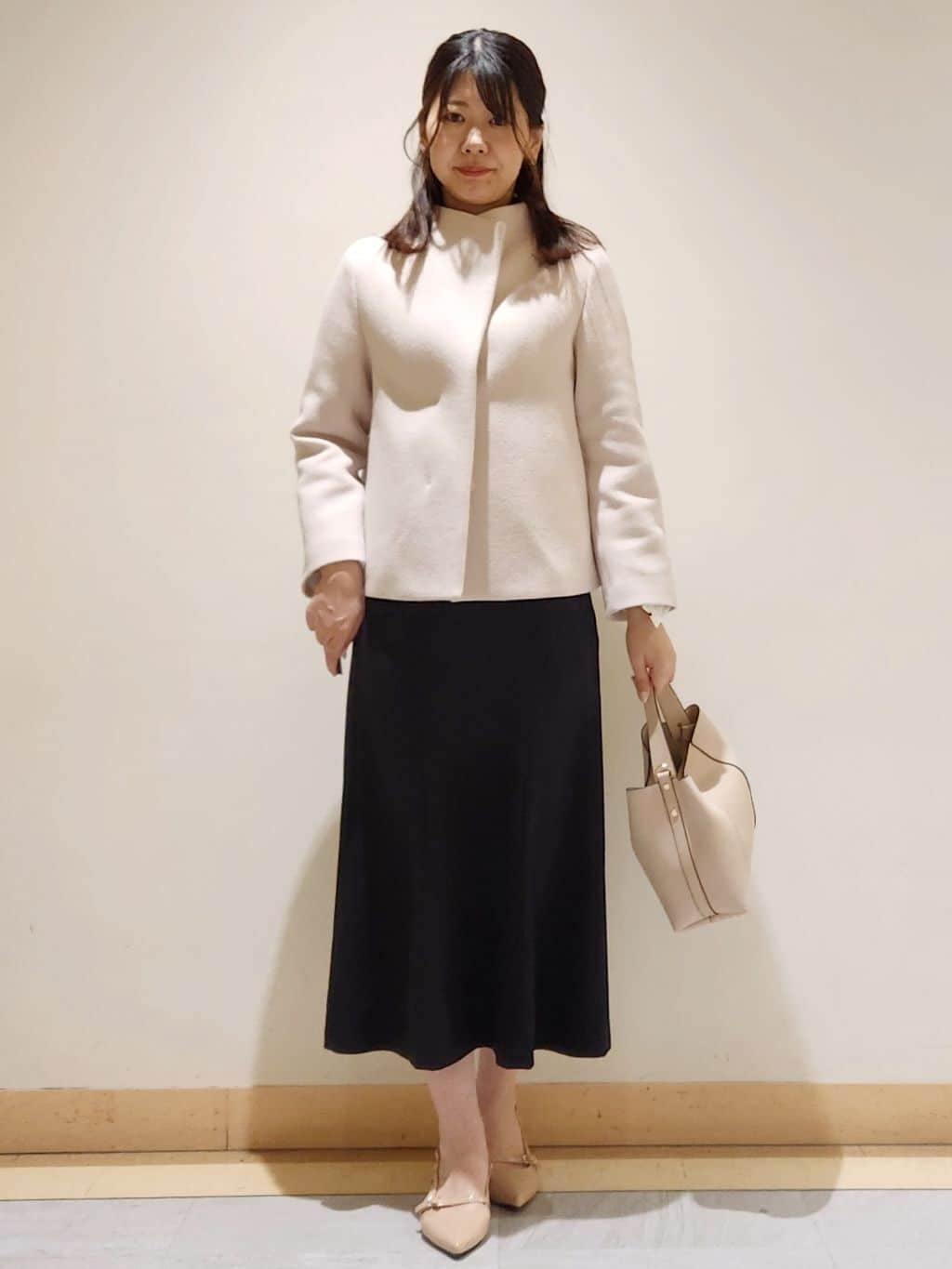 yukaさんの「COUP DE CHANCE｜【日本製】スタンドカラーのショート丈コート」を使ったコーディネート